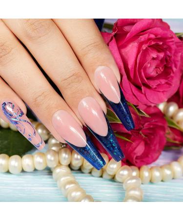 480pcs XXL Clear Acrylic Coffin Nail Tips - 12 Sizes Half Cover Ballerina Nails for DIY & Nail Studios - Buy Online on GoSupps.com