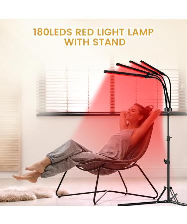 Red Light Lamp with Stand 180LEDs 660&850 Infrared Light Lamp with Timer Adjustable Angle & Brightness & Height Red Lamp at Home and Office - Buy Online on GoSupps.com
