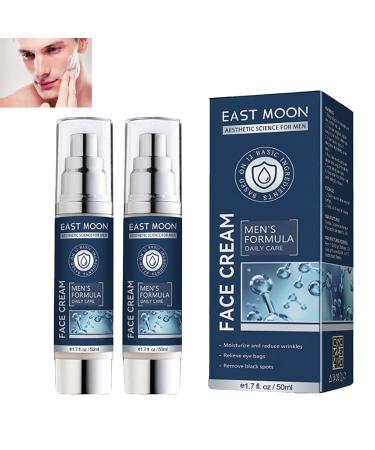 2x50ml Mens Face Cream for Men Moisturizer Cream for Eye Bags- 6 in 1 Mens Face Moisturizer Anti Aging Cream for Wrinkle & Dark Spots Face Lotion 2Pack