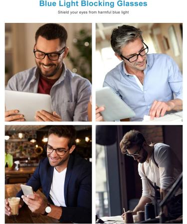 OKH 5 Pack Blue Light Blocking Reading Glasses for Men & Women | Comfortable Rectangular Readers (1.5 Diopter - Buy Online on GoSupps.com