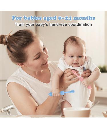 CLdy Baby Biting Toys - 2 BPA-Free Silicone Teething Rings for Babies 3 Months+ - Soft & Stimulating Toothbrush Aid in Blue & Pink - Buy Online on GoSupps.com