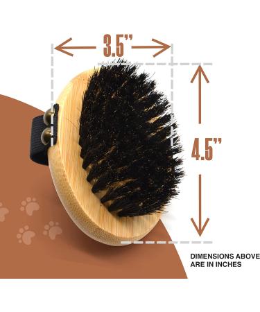 Bamboo Handheld Pet Brush with Soft Boar Bristles for Dogs and Cats - 1 Pack - Buy Online on GoSupps.com
