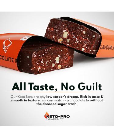 Keto-Pro Chocolate Almond Brownie Keto Bars (12 x 50g) | Low Carb, 2g Net Carbs | High Protein Snack - Buy Online on GoSupps.com