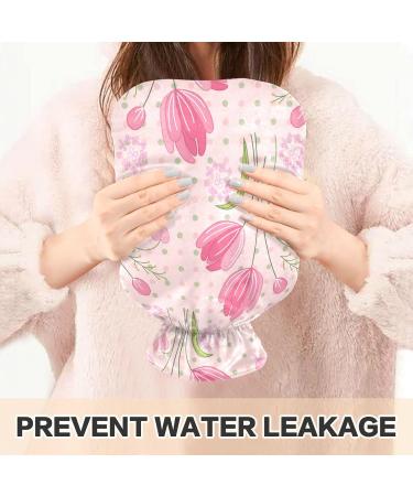 Red Tulips Hot Water Bottle with Cover - 1L Small Pain Relief Bag for Bed Hand & Feet - BAP-Free & International Shipping - Buy Online on GoSupps.com