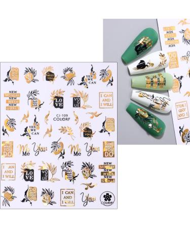 JMEOWIO 8 Sheets Moon Star Sun Nail Art Stickers Decals Self-Adhesive Black Gold Nail Supplies Nail Art Design Decoration Accessories - Buy Online on GoSupps.com