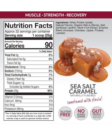 nPower Nutrition Grass-Fed Whey Isolate Powder - Sea Salt Caramel 20g Protein, 5g BCAA, Low Carb | 32 Servings - Buy Online on GoSupps.com