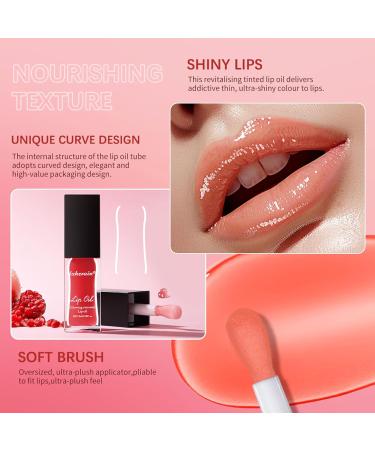 3 Colours Hydrating Tinted Lip Oil | Moisturizing Ultra-Shiny Jelly Gloss | Plumping Lipstick for Women - Buy Online on GoSupps.com