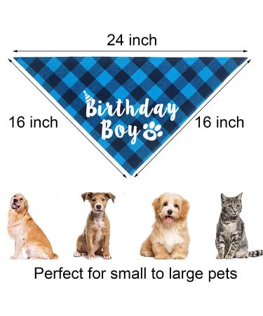 Dog Birthday Party Supplies Set - Light Blue Plaid Bandana, Hat, Bow Tie & Number for Small, Medium, Large Dogs | JOTFA - Buy Online on GoSupps.com