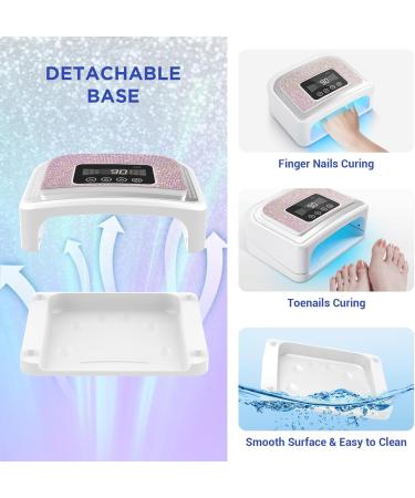 Aedavey Cordless Gel Nail Light 120W Nail Dryer for All Gel Nails LED Nail Lamp with 4 Timer Modes - Professional Curing - Auto Sensor - LCD Screen Portable Gel Light for Nails for Home & Salon (Sparkly Silver Diamond) - Buy Online on GoSupps.com
