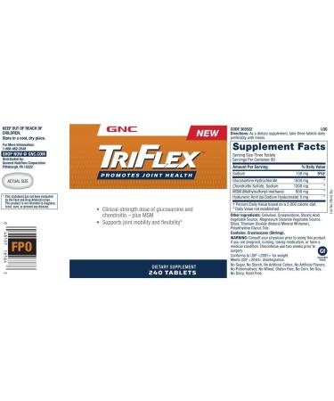 GNC TriFlex Joint Health Supplement | Glucosamine Chondroitin & MSM | Support Mobility & Flexibility | 240 Caplets - Buy Online on GoSupps.com