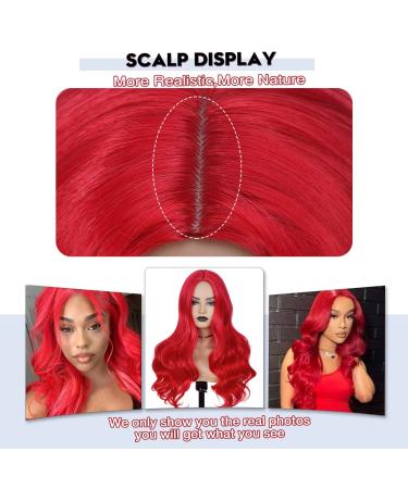 Fancy Long Red Wavy Wig for Women | Natural-Looking Heat-Resistant Synthetic Curly Hair for Parties - Buy Online on GoSupps.com