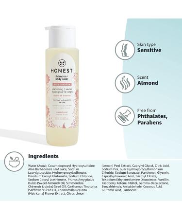 The Honest Company 2-in-1 Cleansing Shampoo & Body Wash for Baby - Tear-Free, Hypoallergenic, Sweet Almond Nourish - 18 fl oz - Buy Online on GoSupps.com