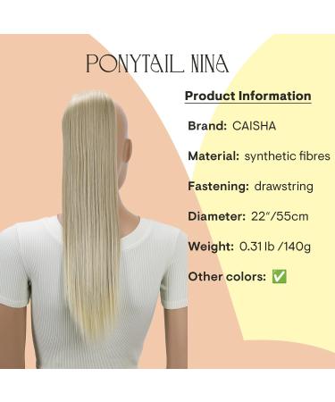 CAISHA22 Heat-Resistant Synthetic Fiber Ponytail Extension - Light Blonde Mix #16T613 - Buy Online on GoSupps.com