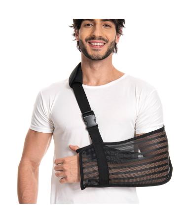 Mesh Arm Sling for Showering Breathable Shoulder Brace for Shoulder Elbow Wrist Rotator Cuff Injury Arm Brace for Broken Arm Arm Sling Shoulder Immobilizer for Men and Women Fits Right and Left Arm
