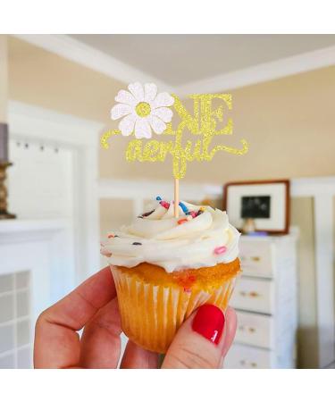 Ercadio 24 Pack Daisy Onederful Cupcake Toppers Daisy Onederful Cupcake Picks Daisy Flower 1st Cupcake Toppers for Chrysanthemum Theme Birthday Baby Shower Party Cake Decor Supplies Pattern 6 - Buy Online on GoSupps.com