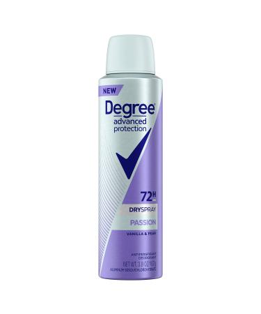 Degree Advanced Protection Antiperspirant Deodorant Spray 72 HR Wetness Protection Passion Strongest Antiperspirant Spray for Excessive Armpit Sweat 3.8 oz Passion 3.8 Ounce (Pack of 1)