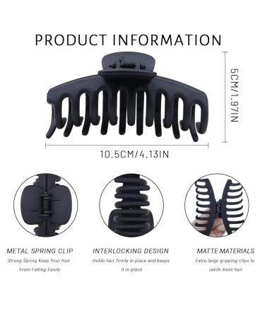 Shop Kavya Big Thick Hair Clips - Slide-Resistant Rectangular Hair Jewelry Set (4) | Perfect for Women | International Shipping Available - Buy Online on GoSupps.com