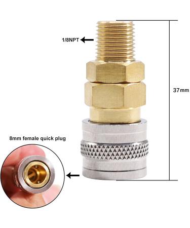 Sanoolir Fill Nipple Male & Female Set - Quick-Disconnect Copper Adaptor for PCP Airsoft & Paintball Guns | 1/8NPT, 1/8BSP, M10*1 Fittings - Buy Online on GoSupps.com