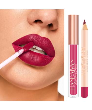 Easilydays 2Pcs Matte Nude Lip Liner Pencil and Lip Stick Set - 12 Colors Longwear Lip Pencil Kit for Velvety Red Lips - Waterproof and Long Lasting Lip Contouring Makeup - Buy Online on GoSupps.com