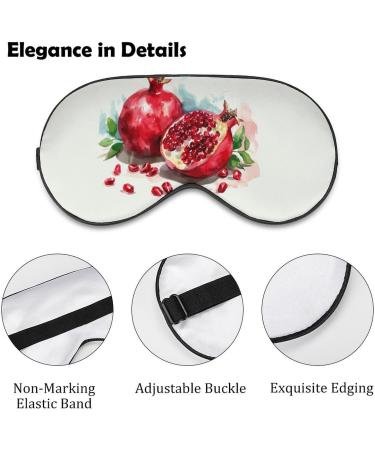 Painted Pomegranate Eye Mask | Soft Blindfold & Adjustable Strap for Travel & Sleep - Buy Online on GoSupps.com