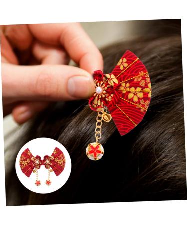 minkissy 2 Pairs flower design hair clips kimono cute sector Cherry blossoms Accessories hairpin Costume clothing kids hair accessories kids barrettes for hair Japan accessories - Buy Online on GoSupps.com
