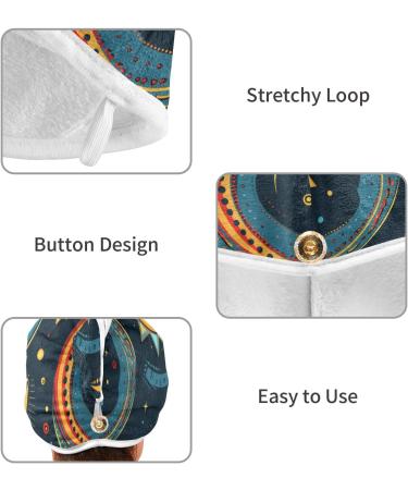 Buy Ethnic Moon Stars Sun Hair Towel 2 Pack - Super Absorbent Quick Dry Hair Turbans for Women & Girls - Perfect Hair Drying Solution - Buy Online on GoSupps.com