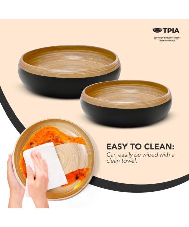 11.81" Spun Bamboo Fruit Bowl Bamboo Fruit Basket Fruit Bowl for Kitchen Counter Decorative Bowl Fruit Bowl Wooden Bowl Decorative Bamboo Bowl Bamboo Salad Bowl (Grey Pack of 2) (Black Pack of 1) - Buy Online on GoSupps.com