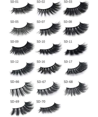 False Eyelashes 3D Faux Mink Fake Eyelashes Handmade Dramatic Thick Crossed Cluster False Eyelashes Black Nature Fluffy Long Soft Reusable(1PAIR) (SD 70) - Buy Online on GoSupps.com