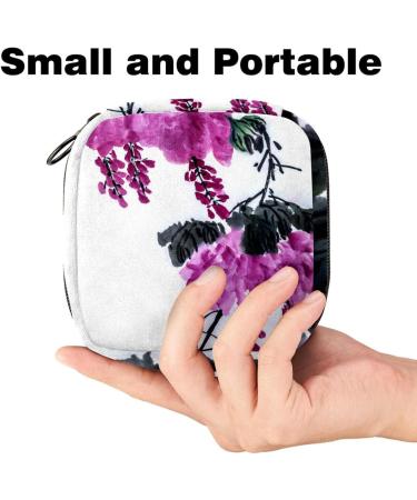 Buy Women's Napkin Storage Bag - White Flower Ink | Portable Menstrual Cup & Bandages | Perfect for First Period - Buy Online on GoSupps.com