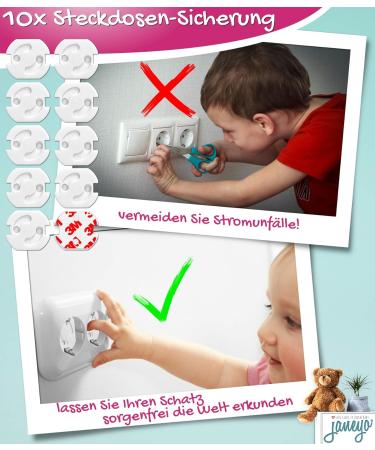 JANEYO Premium Child Safety Set - Cabinet Socket & Edge Protection for Babies - Best Safety Solutions (White) - Buy Online on GoSupps.com