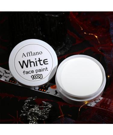  Afflano Afflano halloween makeup white 100g theatre makeup face white high pigmentation foundation for face gothic carnival stage skeleton zombie - Buy Online on GoSupps.com