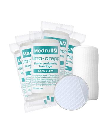 Medrull 10 pieces 6cm x 4m gauze bandage set - fixation bandages large - dressing material ULTRA CREPP 6cm x 4m (10 pieces)