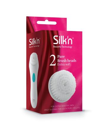 Silk'n Pure brush attachments - Extra soft - facial cleansing - skin massage - peeling - 2 pieces white
