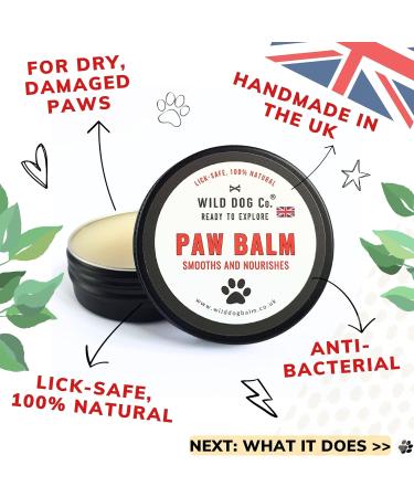 Dog Paw Balm for dogs cracked dry paws and pads itchy paws hot spots stop licking allergies paw butter nose balm lick safe made in the UK 30g - Buy Online on GoSupps.com