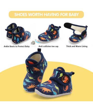 JIASUQI Baby Dinosaur Booties 12-18 Months | Soft Winter Boots & House Slippers for Infant | Anti-Skid Newborn Crib Shoes - Buy Online on GoSupps.com
