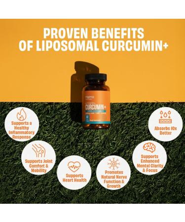 Manna Vitamins Evolved Liposomal Curcumin+ Softgels for Advanced Absorption Best Turmeric Supplement for Daily Joint & Immune Health Support - Non-GMO 500mg Curcuminoids (60ct) - Buy Online on GoSupps.com