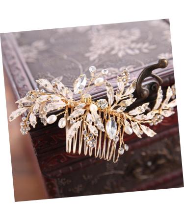 Beaupretty Comb Leaf Hair Pins Bridal Bride Hair Clip Pearl Hair Clip Clear Crystal Hairpin Pearl Hair Pin Gold Tiara Bride Veil Clip Rhinestone Hairpin Pearl Tiara Rhinestones Accessories - Buy Online on GoSupps.com