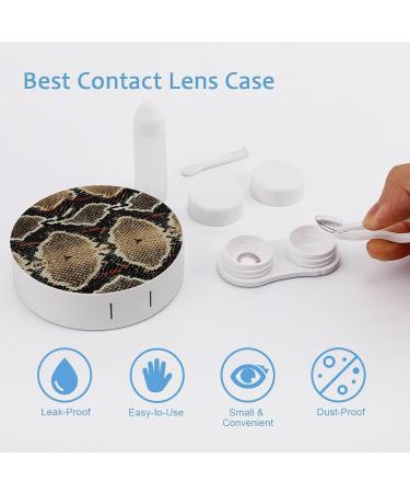 Portable Snake Skin Pattern Contact Lens Travel Kit - Cute Contact Box with Mirror for Daily Use - Buy Online on GoSupps.com