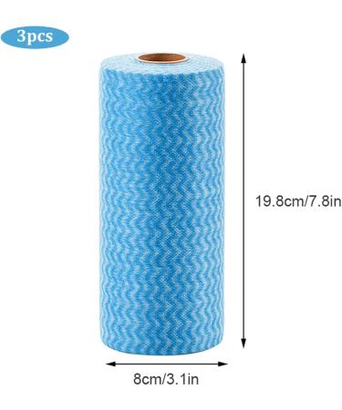 3 Rolls Kitchen Cloth 150 Sheets Disposable Dish Cloths Cleaning Cloths All Purpose Dish Cloths Non Woven Blue Cloths Wash for Kitchen Bathroom Window Glass - Buy Online on GoSupps.com