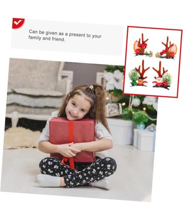 DRESSOOS 2 Pairs Christmas Hair Clips Xmas Hair Clip Girls Christmas Barrette Christmas Hair Accessories Women Hair Clips Clips for Hair Antlers Barrette Clothing Cosplay Baby Abs - Buy Online on GoSupps.com