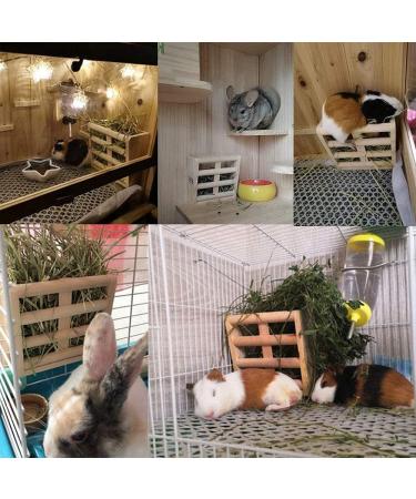 ANCLLO Rabbit Hay Feeder Rack Wooden Wall-mountable Hay Manger for Small Pets Bunny Chinchilla Guinea Pigs - Buy Online on GoSupps.com