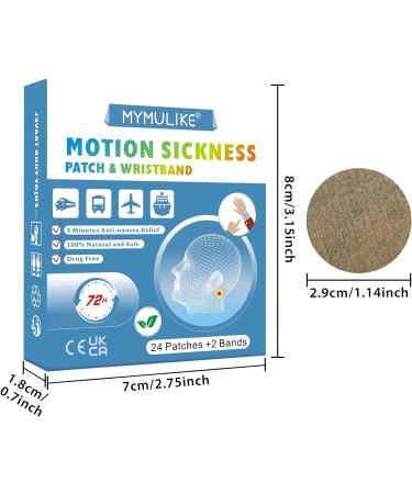 MYMULIKE 24ct Motion Sickness Patches + Bracelet - Relief from Nausea, Dizziness & Vomiting - Anti Seasickness Patch - 26pc Set - Buy Online on GoSupps.com
