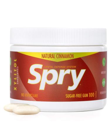 Xlear Spry Chewing Gum Cinnamon Sugar Free 100 Count (108 g)