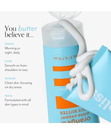 Bliss Body Summer Trio: Blood Orange and White Pepper Body Butter Lemon and Sage Soapy Suds Body Wash and Satin-Skin Body Polish - Buy Online on GoSupps.com