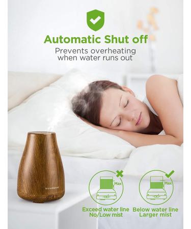 InnoGear Essential Oil Diffuser - Upgraded Aromatherapy Diffuser with 7 Color Lights and 2 Mist Modes - Bronze Finish - Buy Online on GoSupps.com