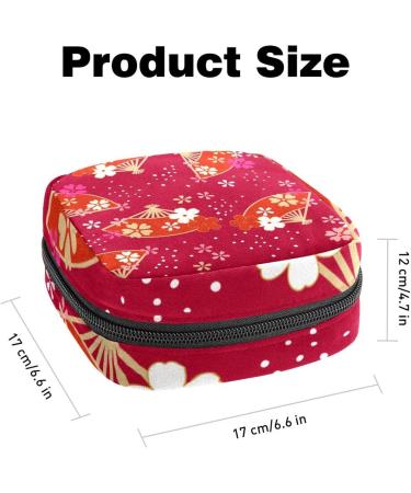 Red Japanese Women's Period Storage Bag | Menstrual Cup & Tampon Organizer | Stylish & Portable for Teen Girls - Buy Online on GoSupps.com