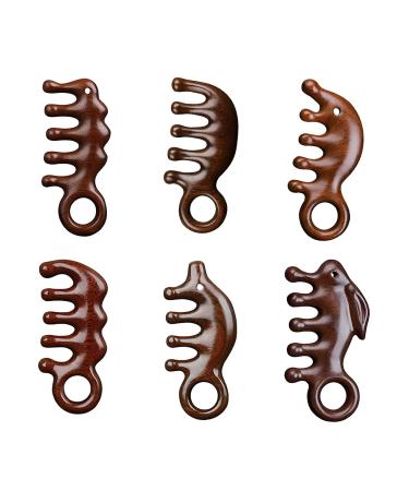 Buy Natural Sandalwood Ring-Meridian Massage Comb | 5-Tooth Acupressure Tool for Women | Head Massage Essential - Buy Online on GoSupps.com