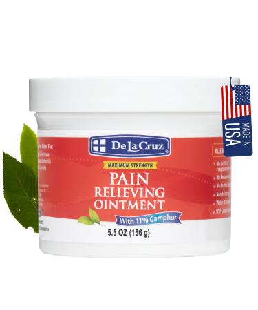 De La Cruz Cream - Maximum Strength Muscle and Joint Camphor Ointment to Reduce Pain 11% (5.5 oz) 5.5 Ounce (Pack of 1)