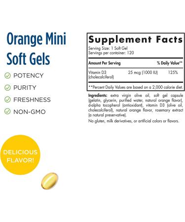 Nordic Naturals Vitamin D3 1000 IU - Orange Flavor, 120 Soft Gels | Essential Immune Support - Buy Online on GoSupps.com
