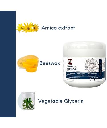 Pili Natural Arnica Cream - Restore Smooth Silky Skin - Crema de Arnica - Pack of 3 (Pack 3 x 1 oz each) - Buy Online on GoSupps.com